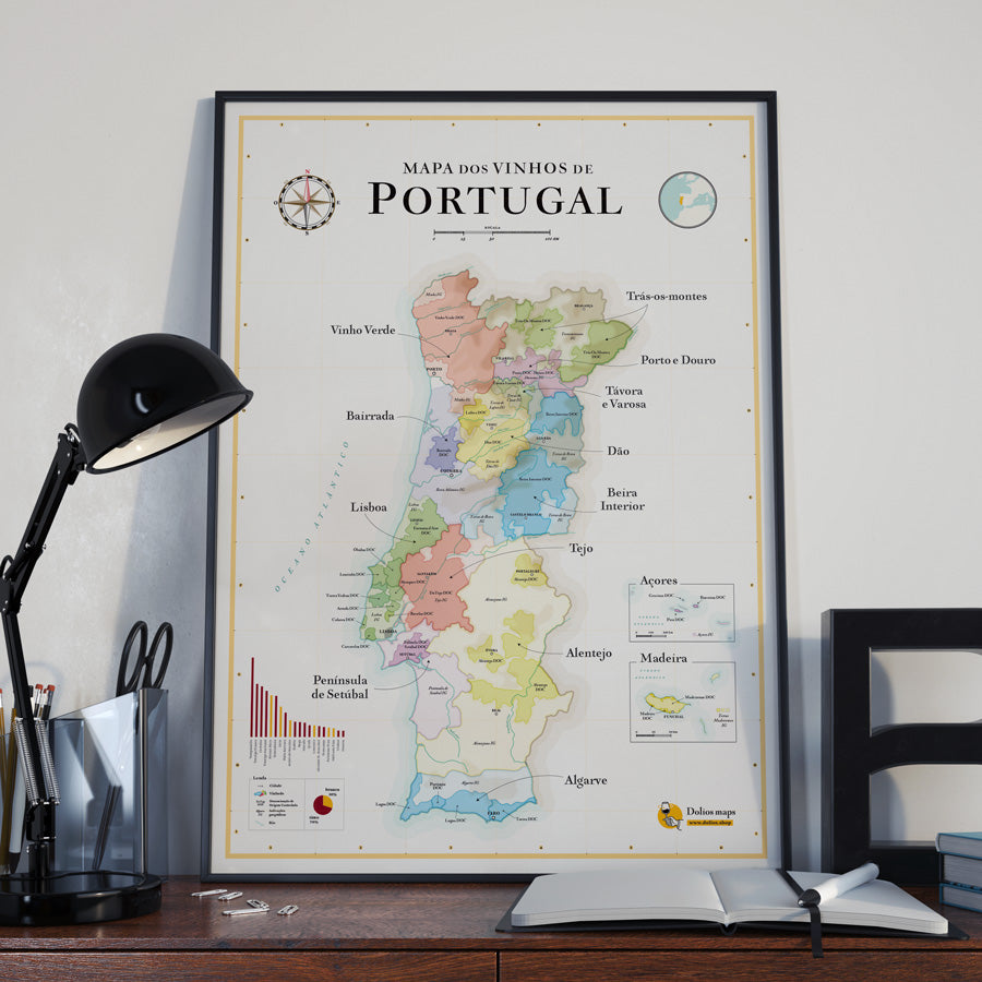 Portugal Wine Map - Poster 50 x 70 cm – La Carte des Vins s'il vous plaît