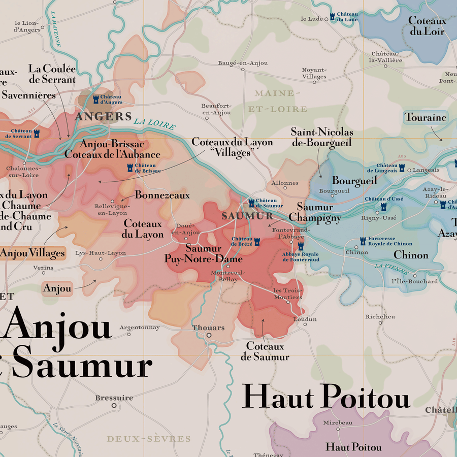 Wine Map of Loire Valley