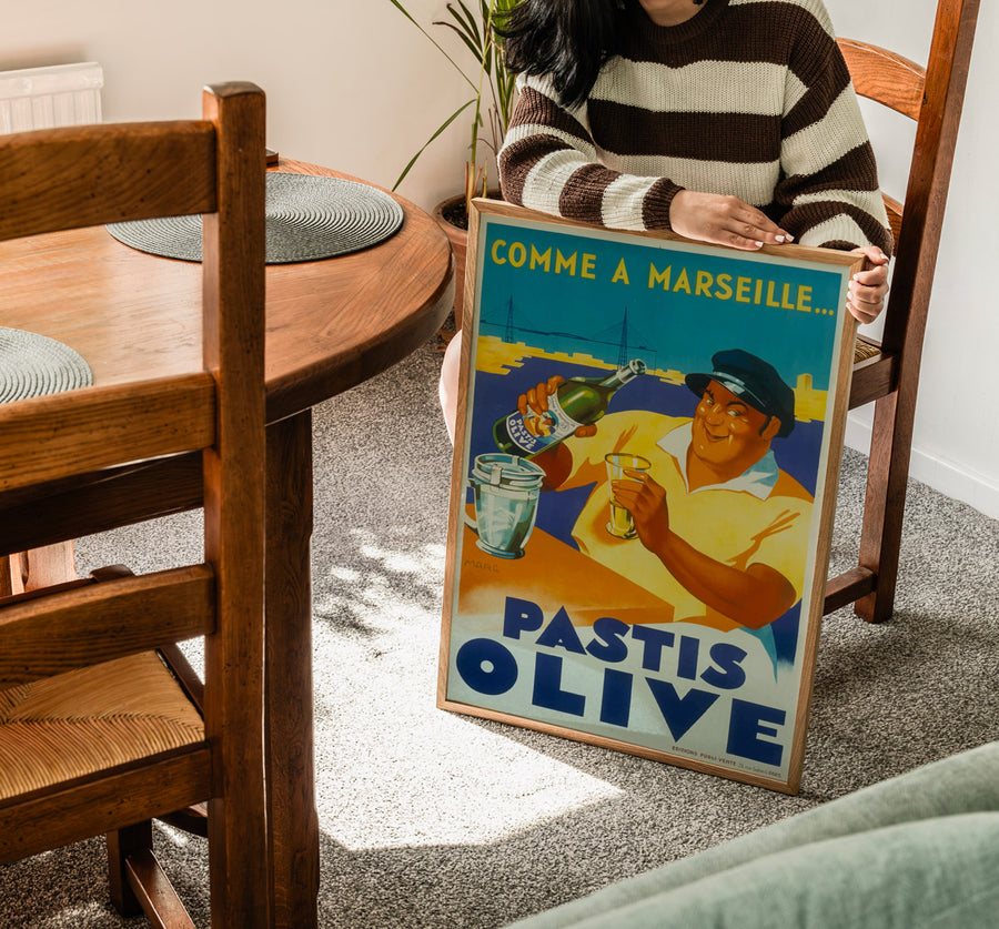 Affiche “Comme à Marseille… Pastis Olive”