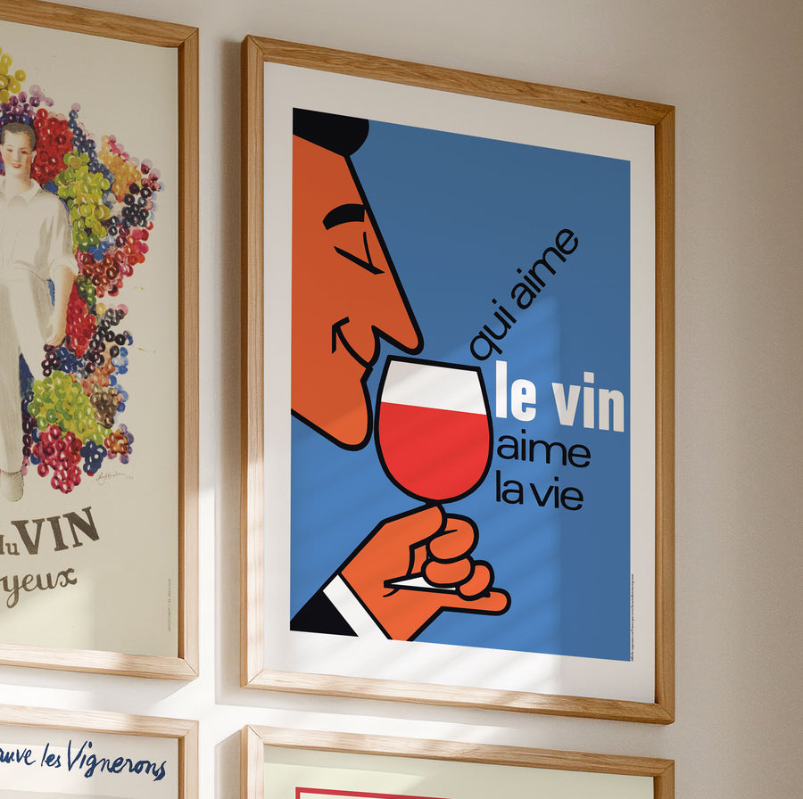 « Pack Vintage » : Boire un Canon, Qui Aime le Vin, Buvez du Vin, Epaulé Jeté (50x70cm)